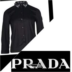 ‼️WOW‼️ PRADA Embellished WOMEN TOP BLACK.